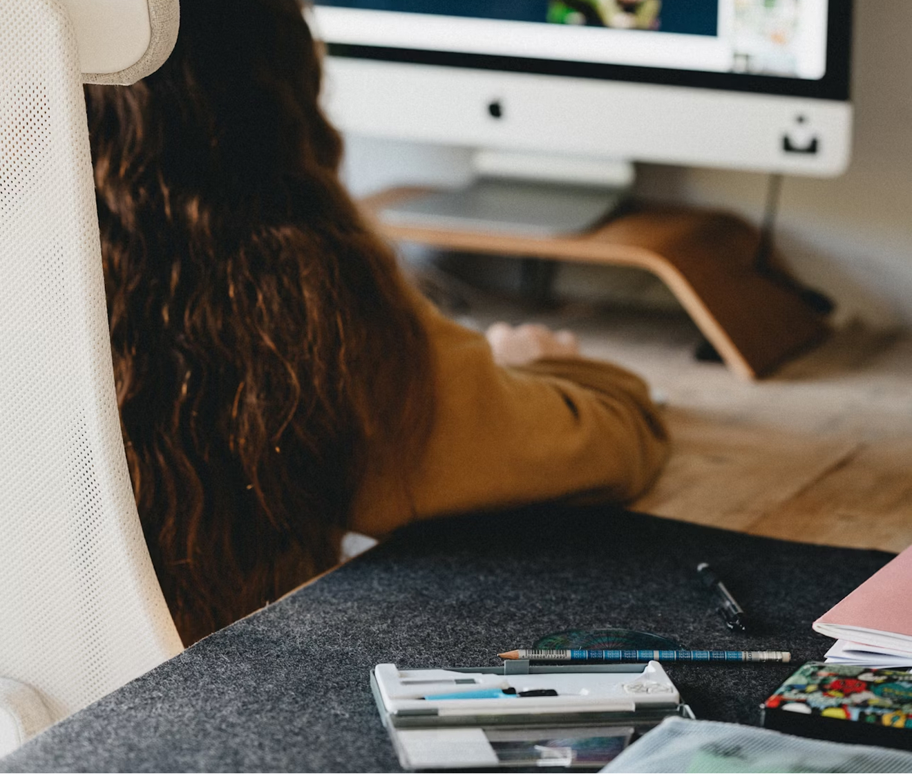 Working at a desk
